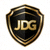 JDG战队标志，黑色与金色搭配的盾牌LOGO
