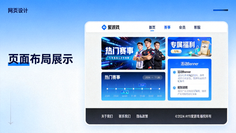 AYX爱游戏官网服务页全新改版升级后的页面布局演示图