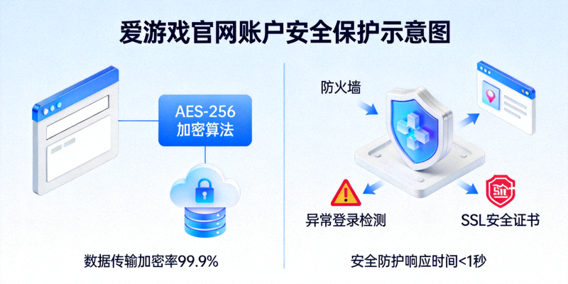 爱游戏官网账户安全保护示意图，展示数据加密与安全防护场景