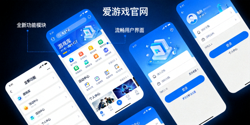 爱游戏官网服务页升级界面展示，包含全新功能模块与流畅的用户界面