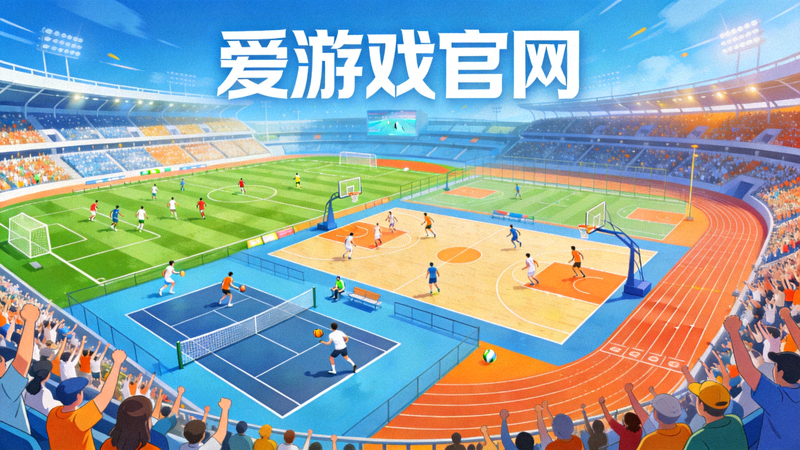 体育竞技场场景图，象征爱游戏官网覆盖的丰富体育赛事类型